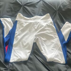 Forever 21 White and Blue Performance Leggings